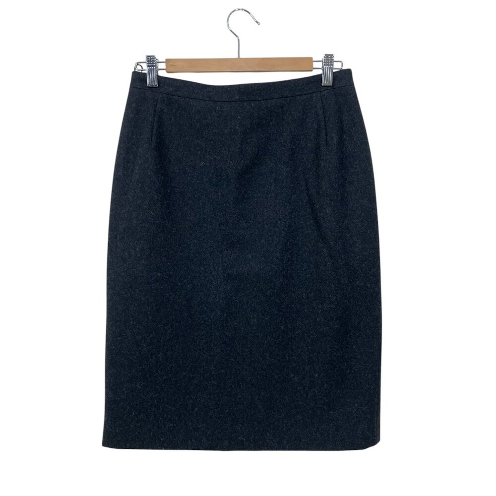 JEAN PAUL GAULTIER Vintage Wool Blend Pencil Skirt Size 10 Lined Dark Gray Slit